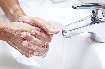 Hand washing to prevent parasites